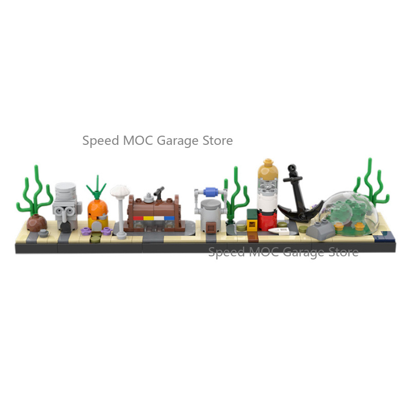 Aquarium Fish Lego - Conjunto MOC de Cenário Subaquático Detalhado,