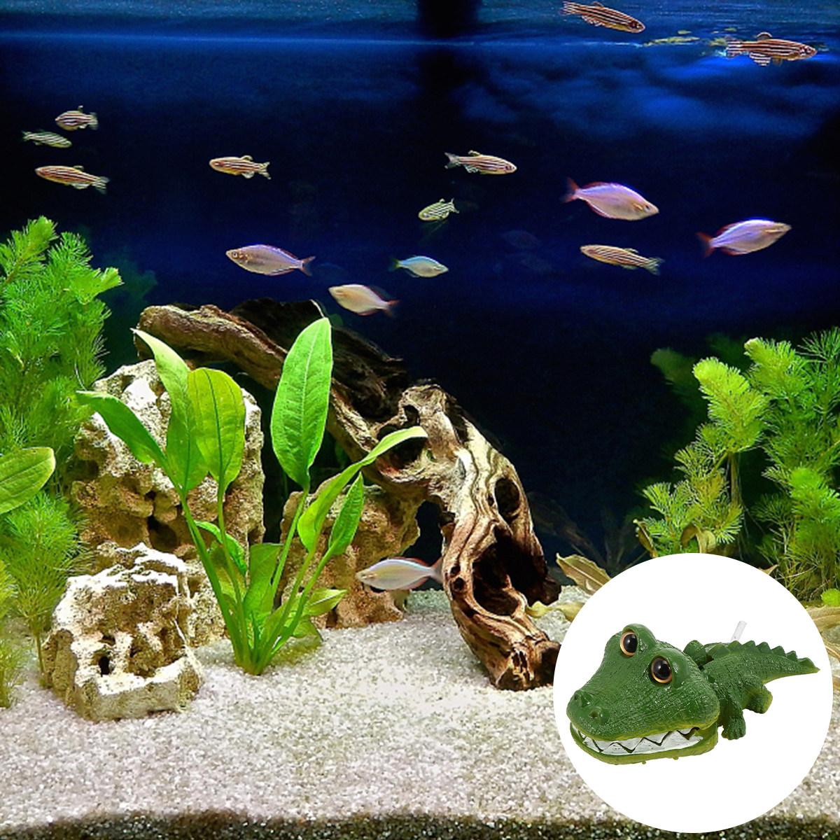Ornamento de Aquário em Resina - Aquarium Fish Alligator avaliação e preço